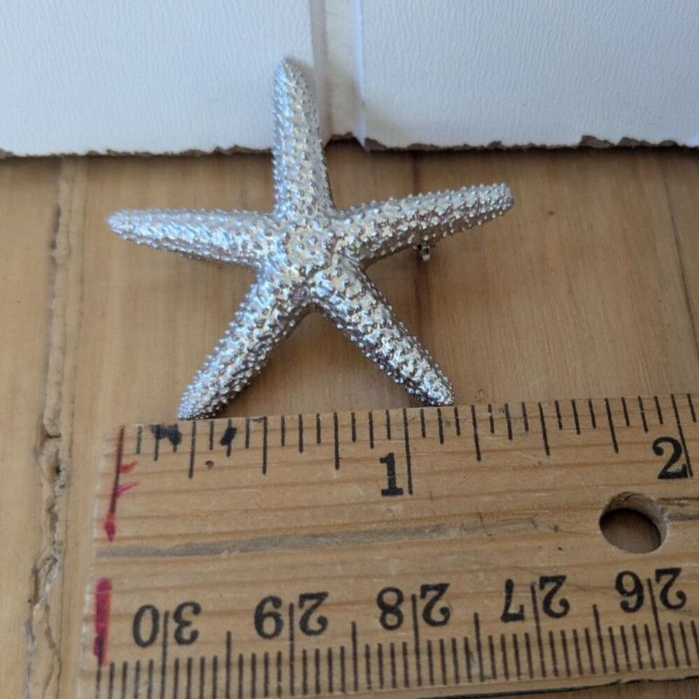 Silver Starfish Pin or Brooch - 1.5"